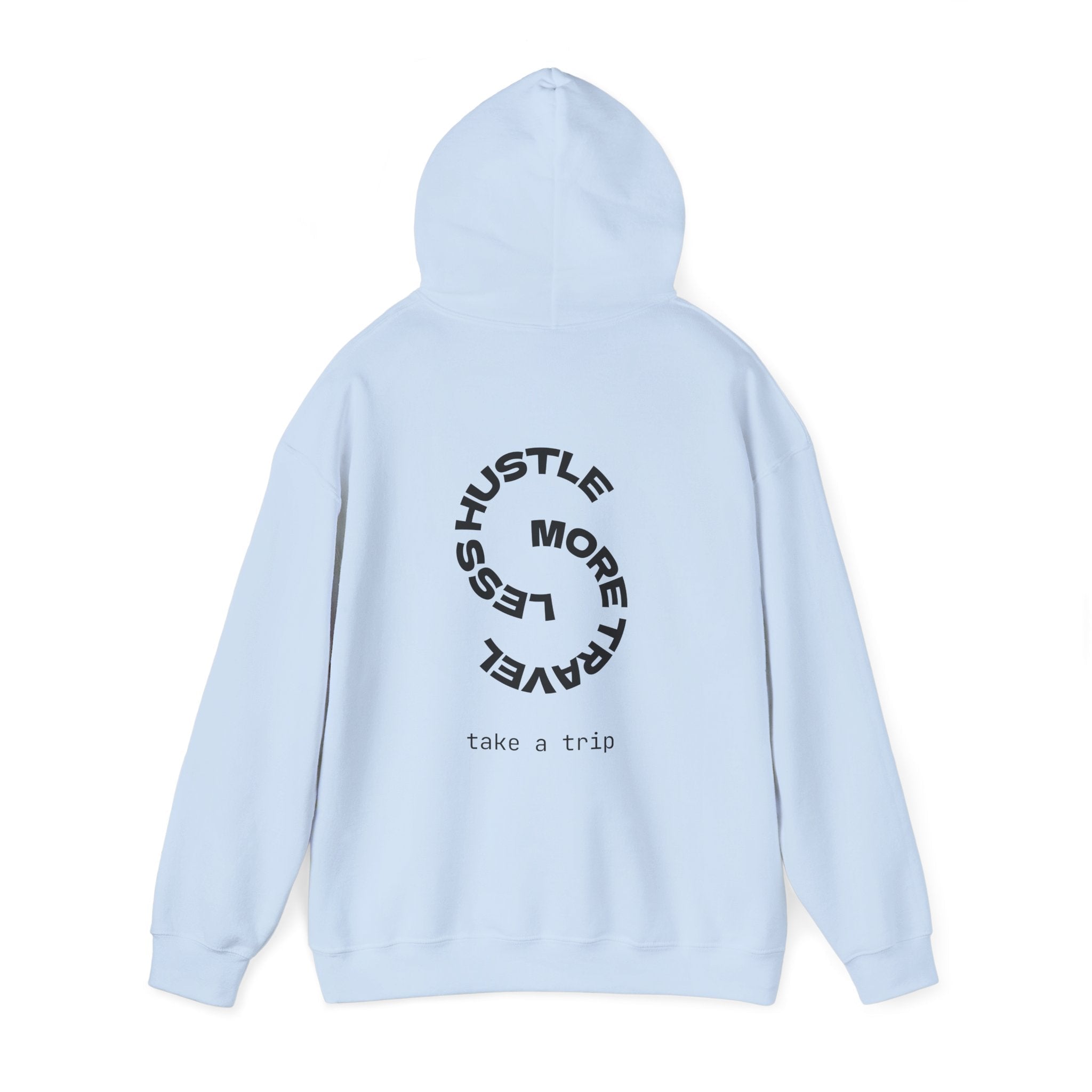 Less Hustle More Travel Minimal Graphic Hoodie - World Wide Whale
