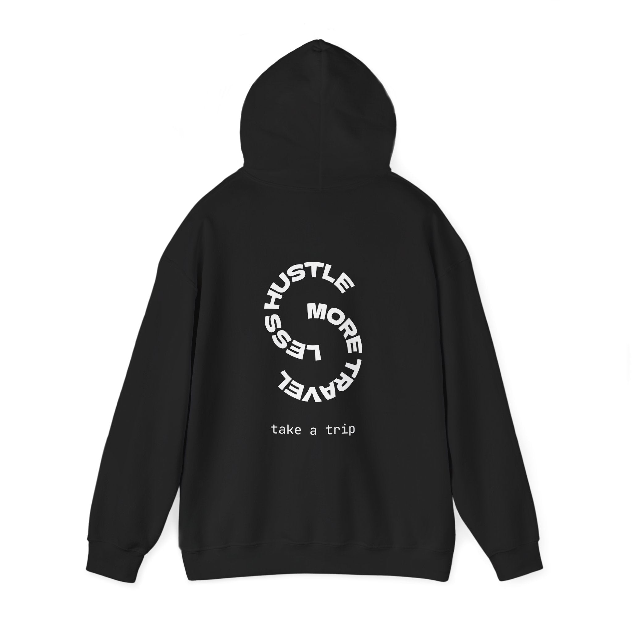 Less Hustle More Travel Minimal Graphic Hoodie - World Wide Whale