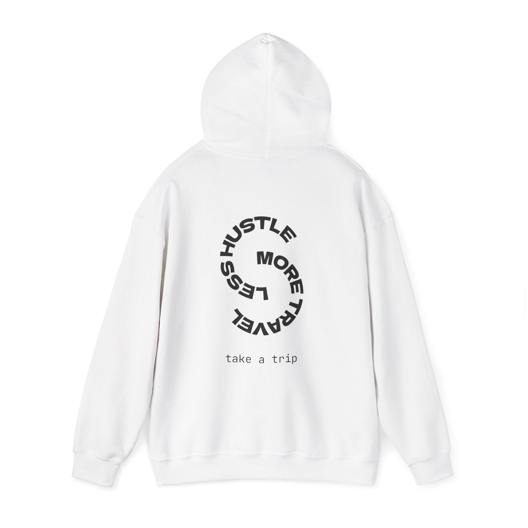 Less Hustle More Travel Minimal Graphic Hoodie - World Wide Whale